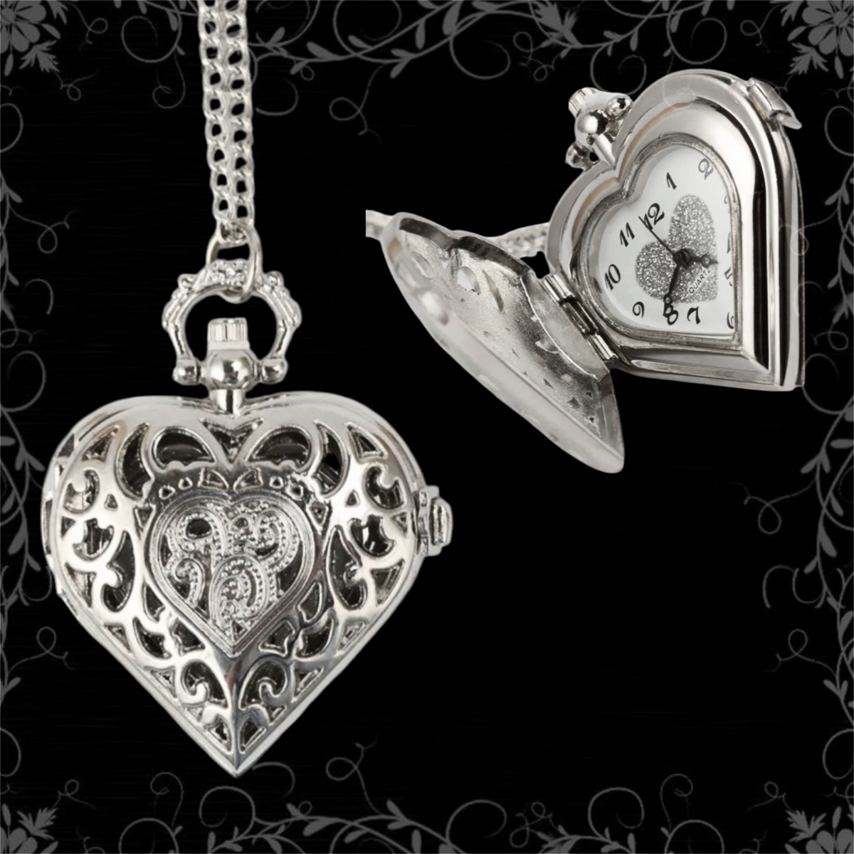 ཐི Heart Watch Necklace ཋྀ