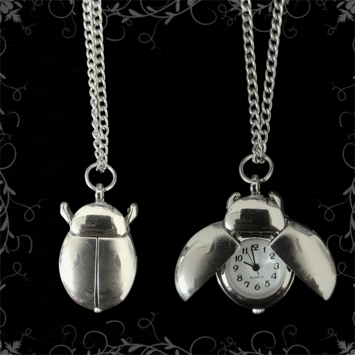 ཐི Beetle Watch Necklace ཋྀ