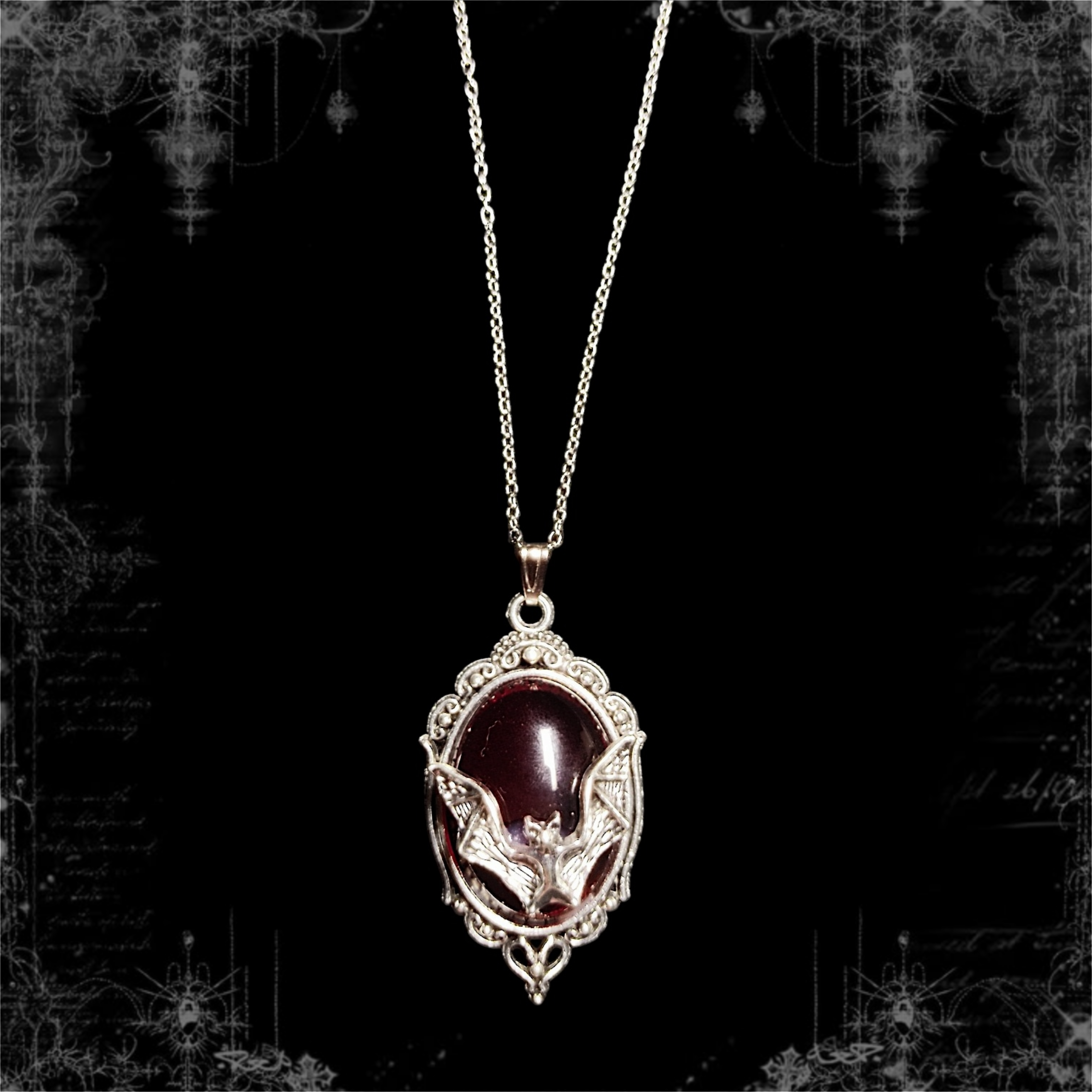 ཐི Batwing Necklace (red) ཋྀ