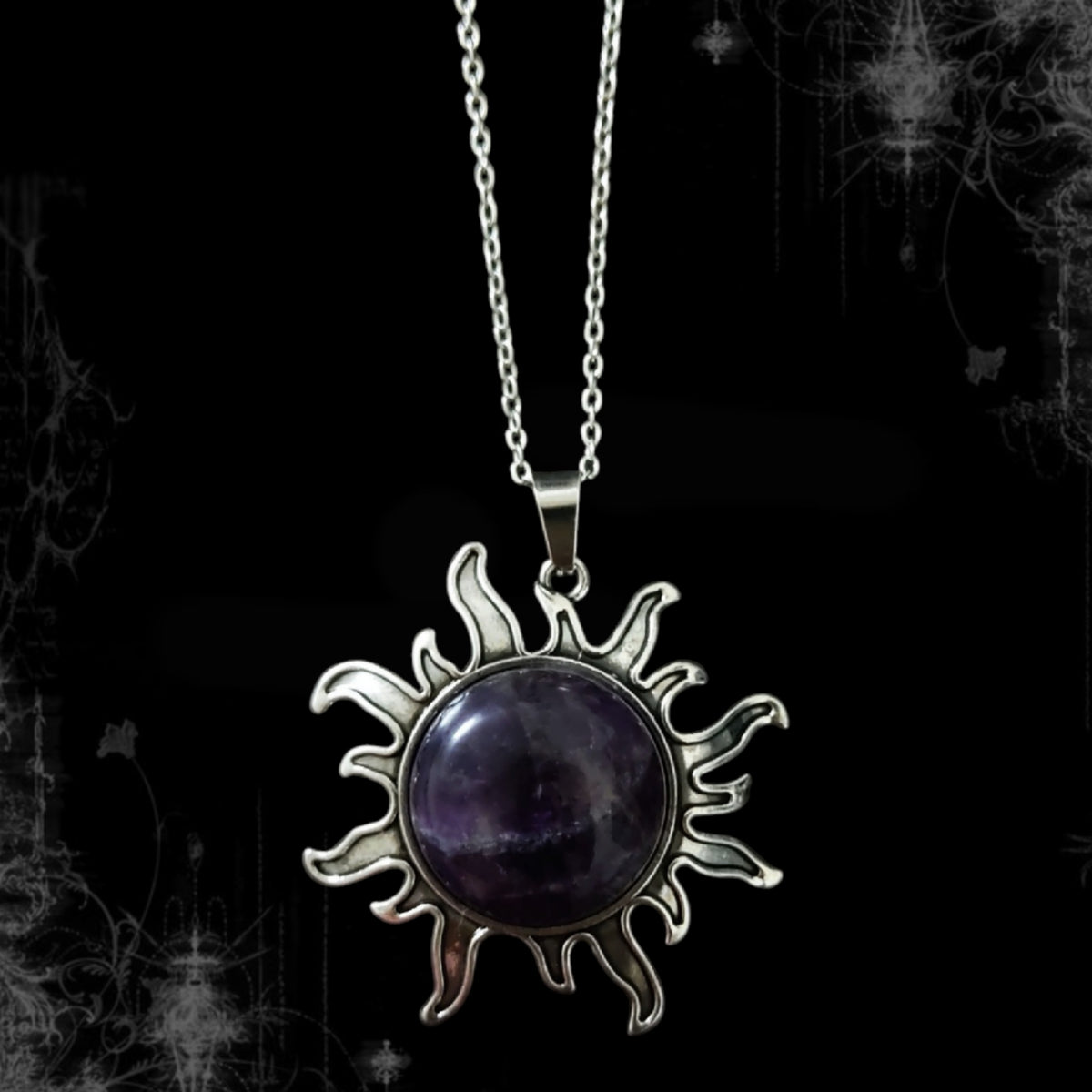 ཐི Amethyst Sun Necklace  ཋྀ