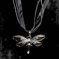ཐི Dragonfly Necklace (Black) ཋྀ