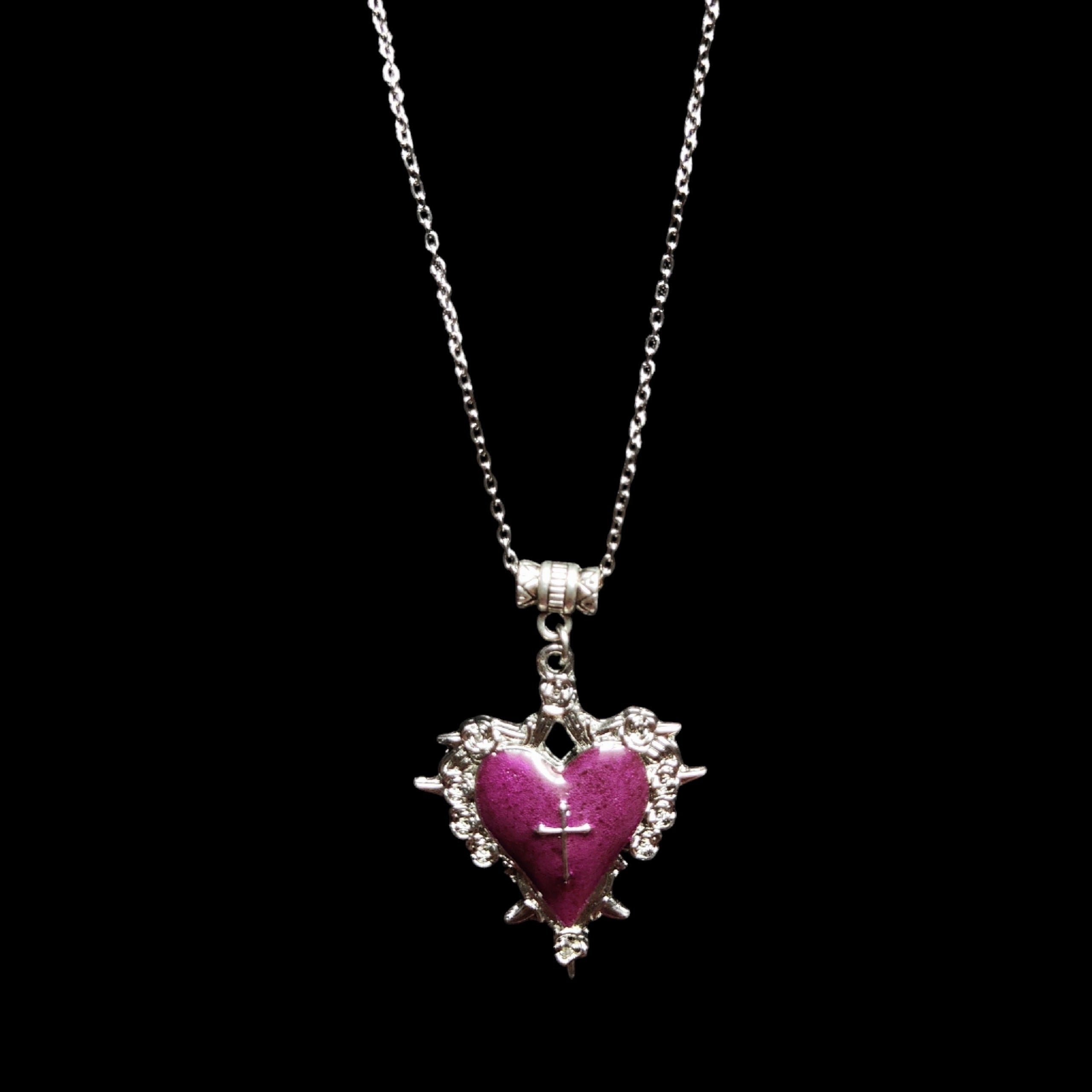 ཐི Heart w Cross (purple) ཋྀ