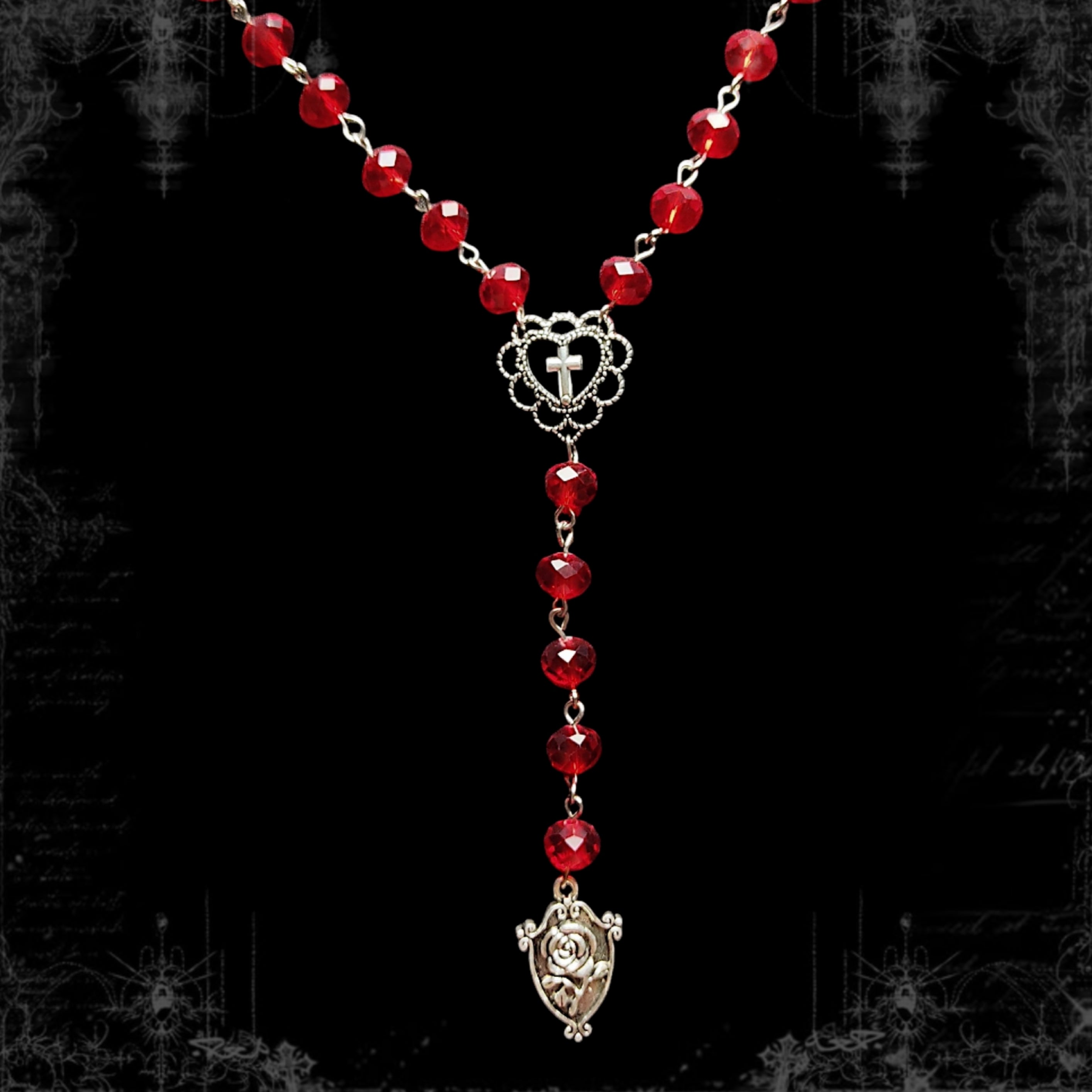 ཐི Crimson Y Necklace ཋྀ
