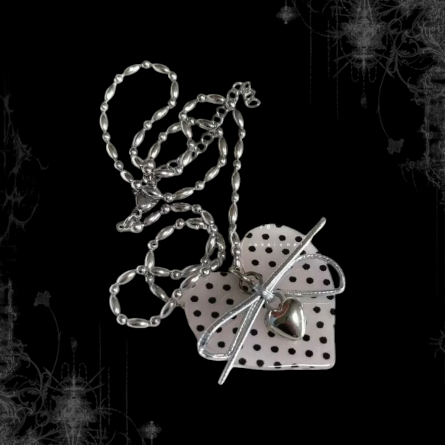 ཐི Polka Dot Necklace (white) ཋྀ
