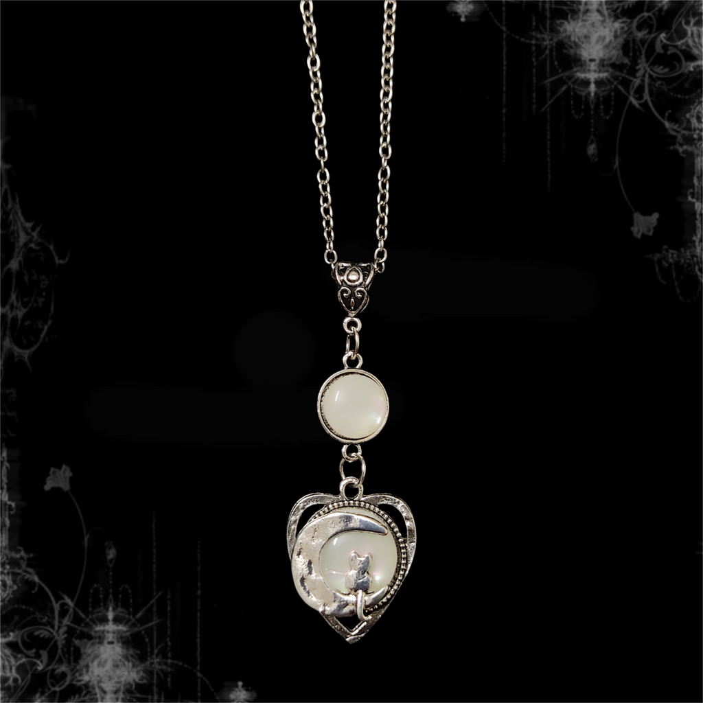 ཐི Moon Cat Necklace ཋྀ