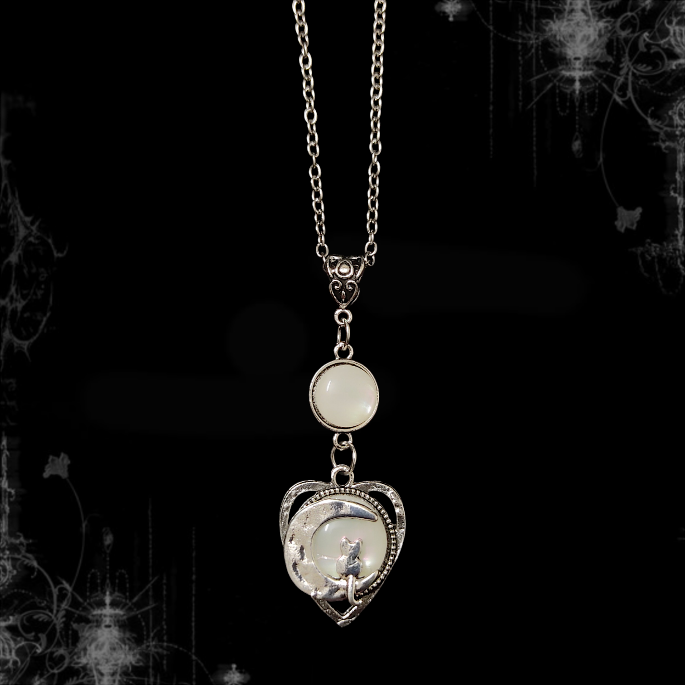 ཐི Moon Cat Necklace ཋྀ