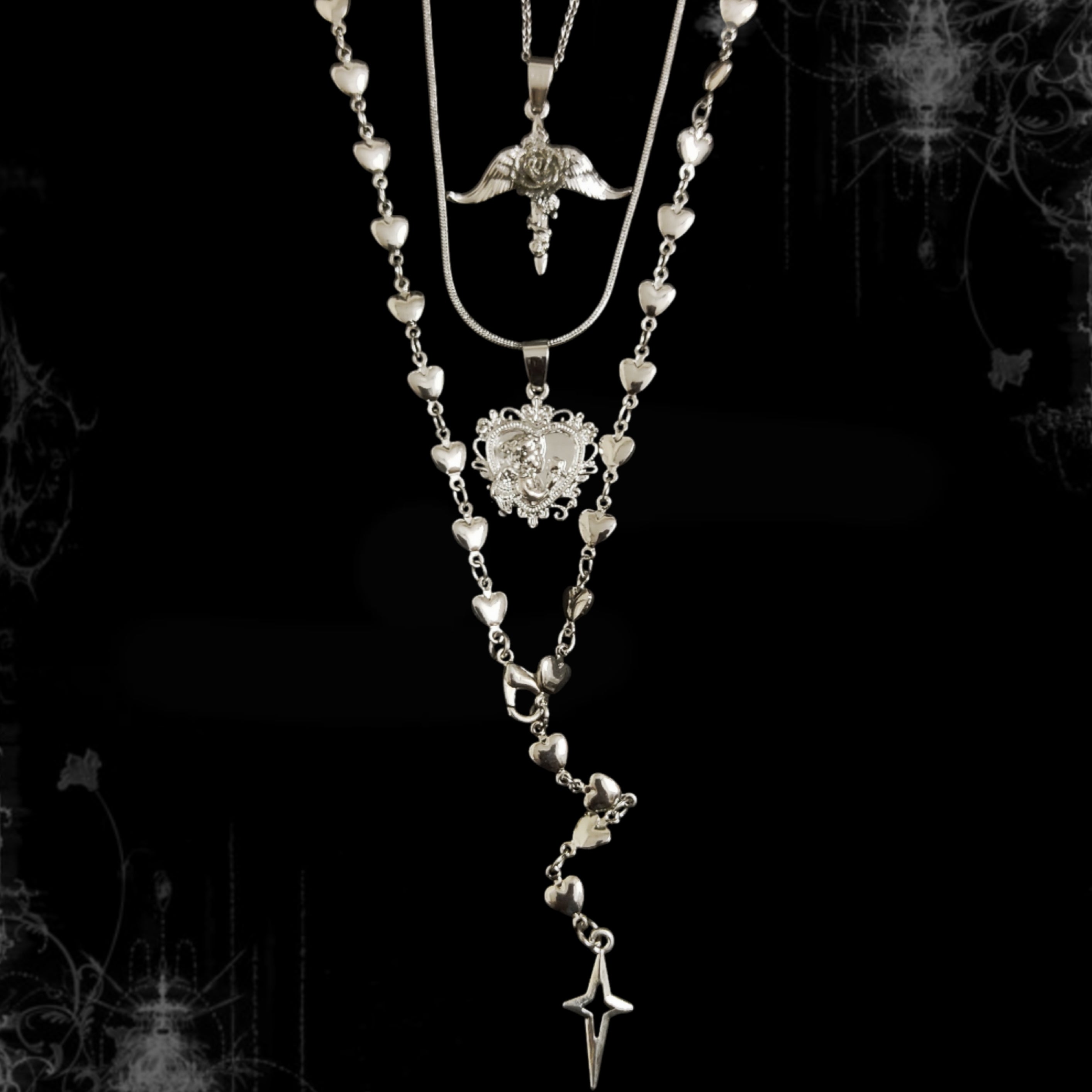 ཐི Angel's Oath Three Layer Necklace ཋྀ