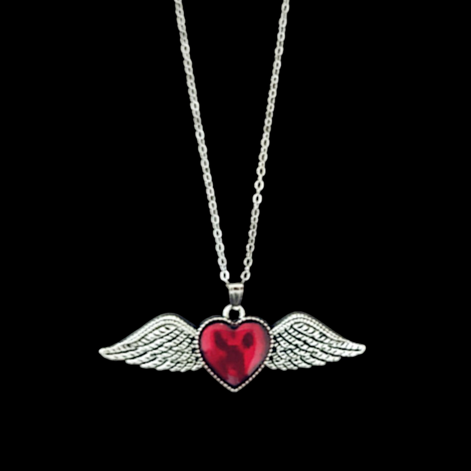 ⋆.ೃWinged Heart Necklace ࿔.𖥔 ݁