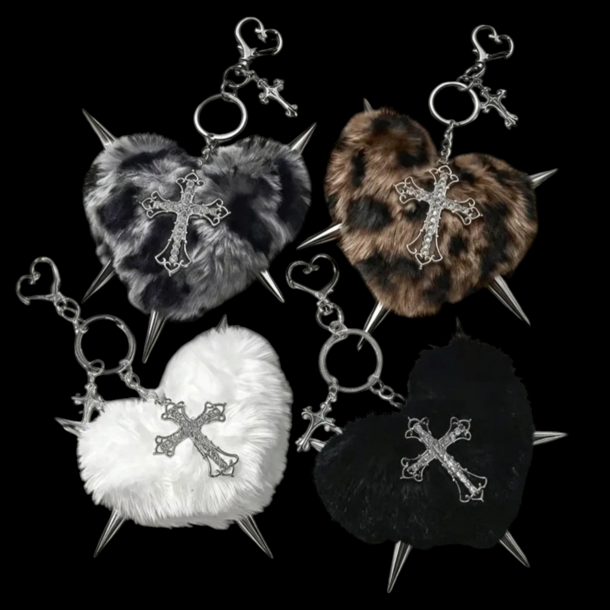 ཐི Spiked Cross Keychain ཋྀ