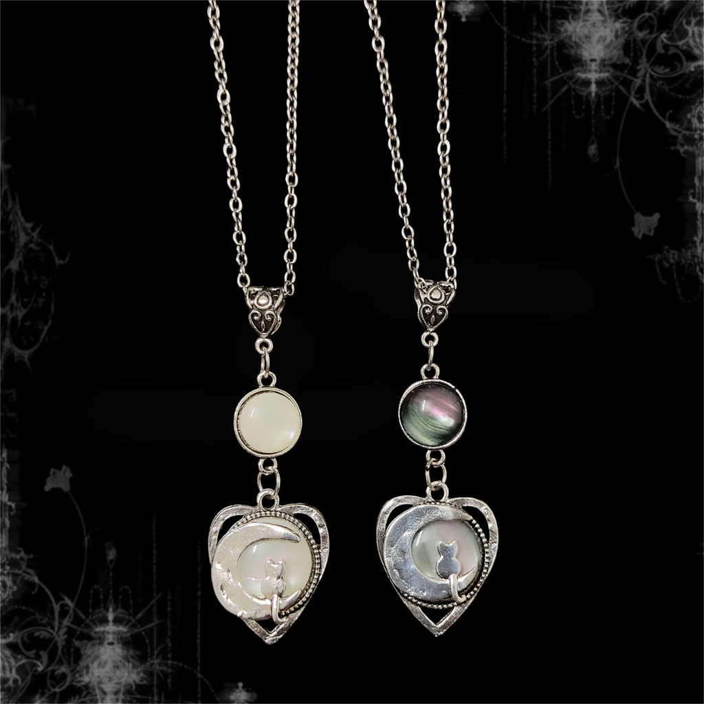 ཐི Moon Cat Necklace ཋྀ