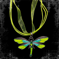 ཐི Dragonfly Necklace (green) ཋྀ