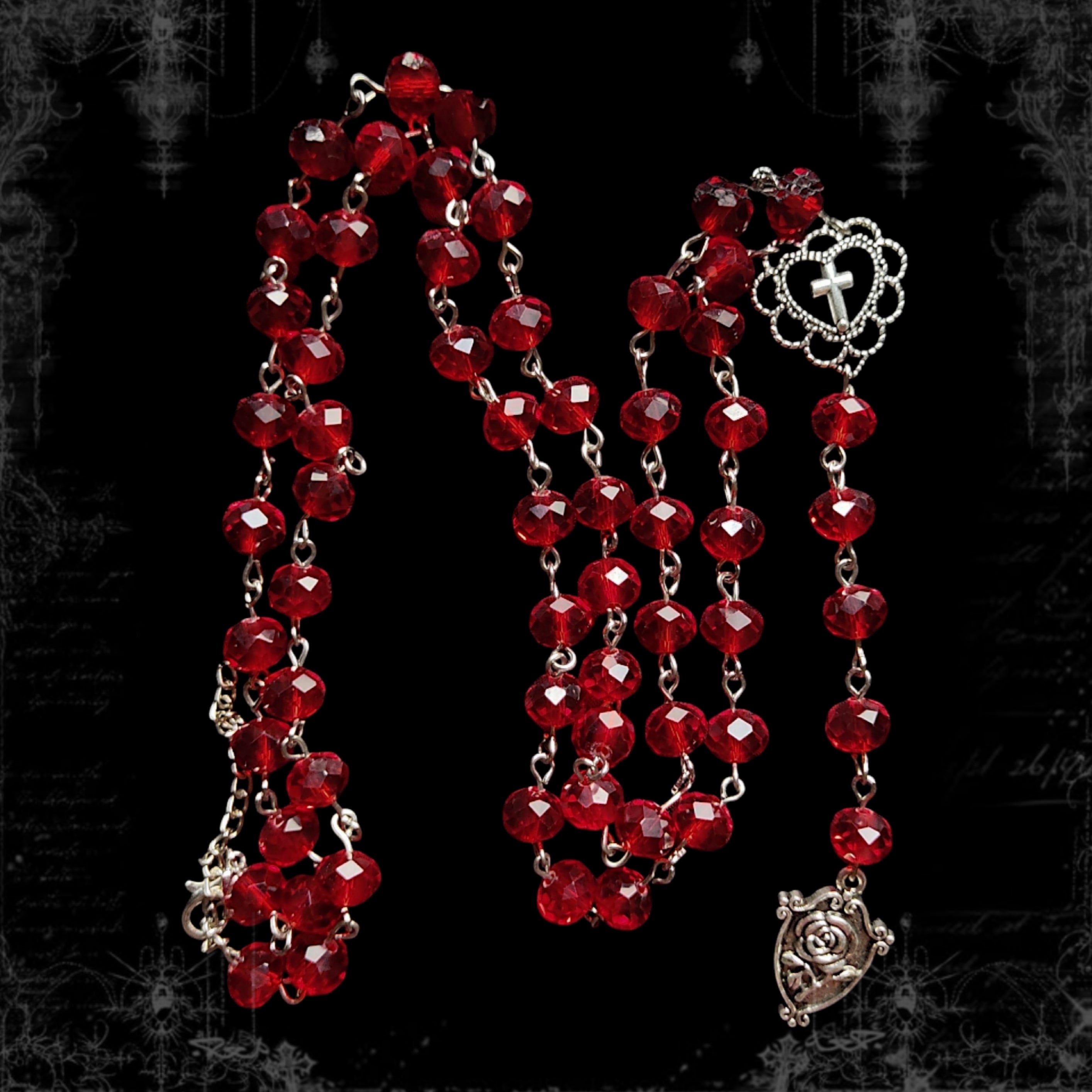 ཐི Crimson Y Necklace ཋྀ