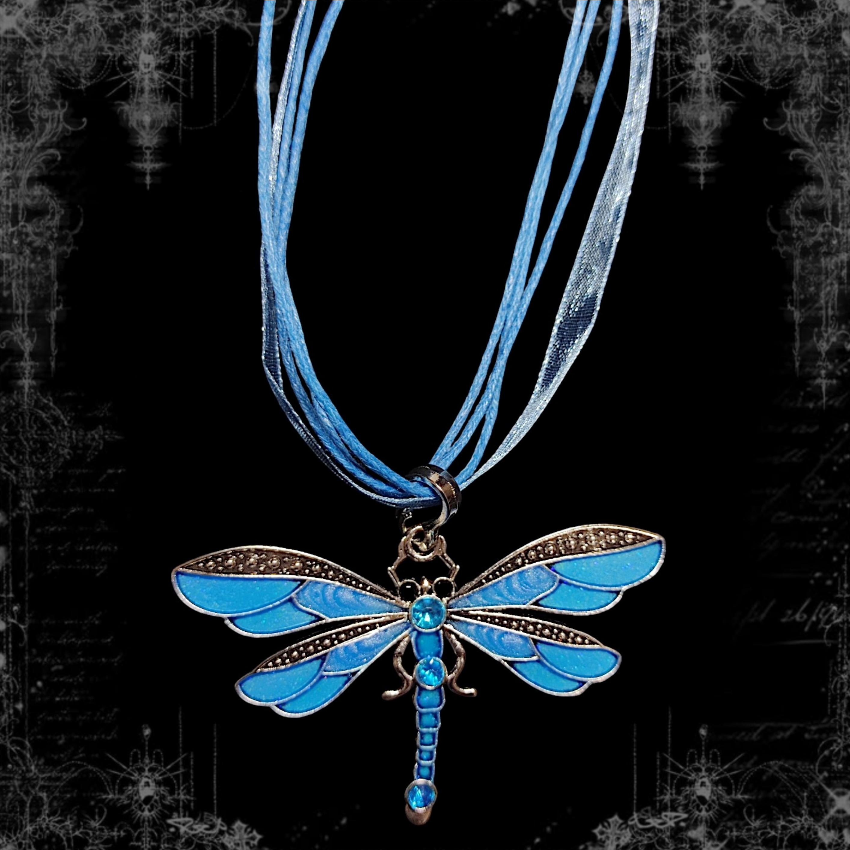 ཐི Dragonfly Necklace (blue) ཋྀ