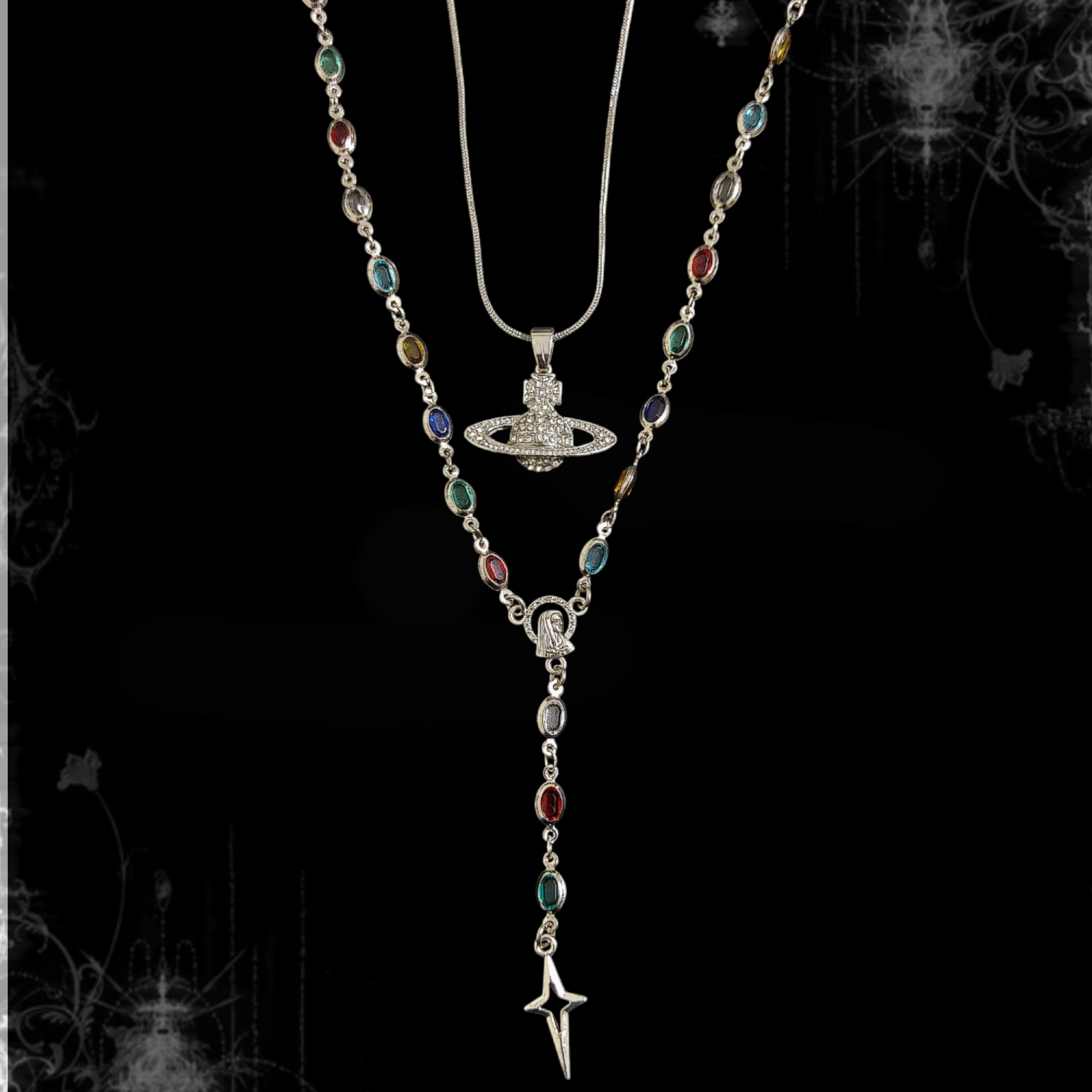 ཐི Saturn Saint Two Layer Necklace ཋྀ
