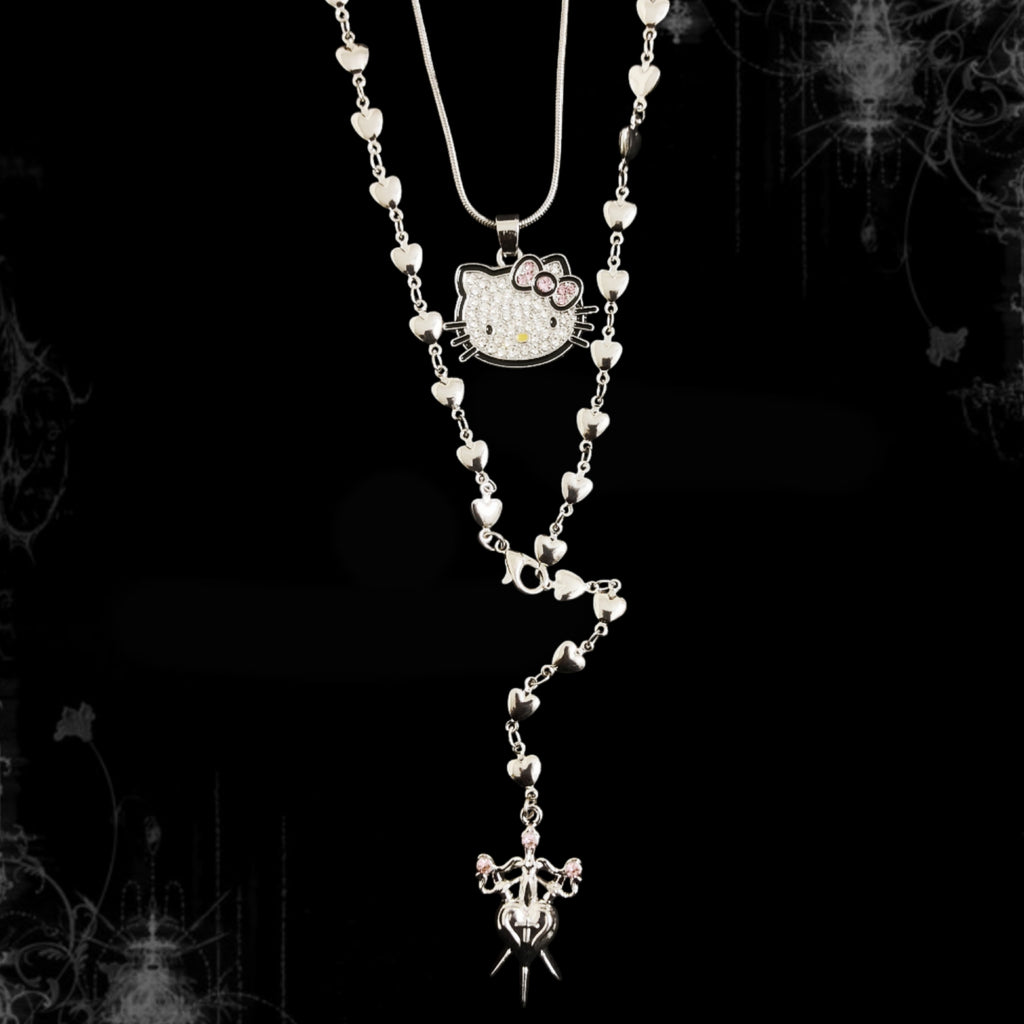 ཐི Cupid Kitty Two Layer Necklace ཋྀ