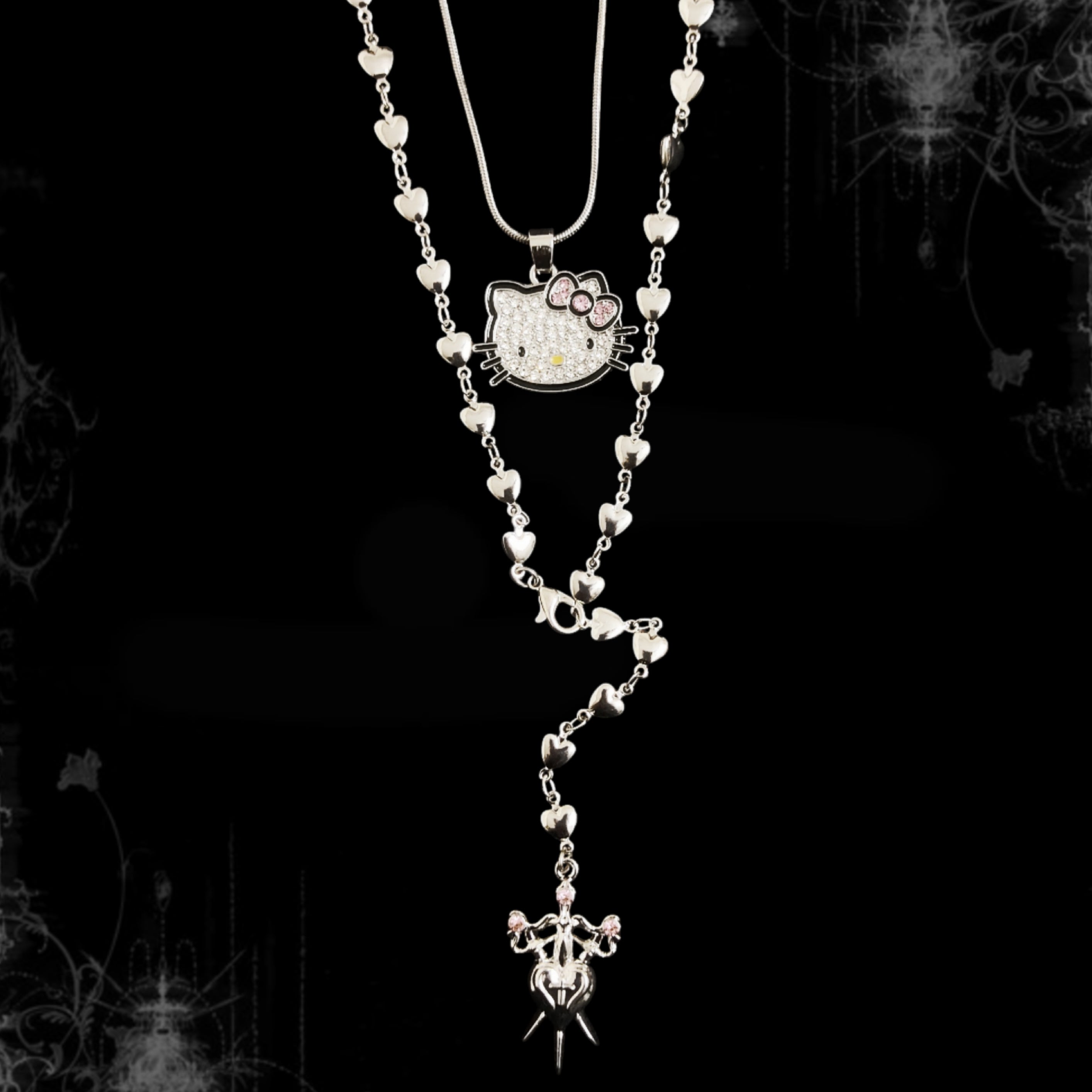 ཐི Cupid Kitty Two Layer Necklace ཋྀ