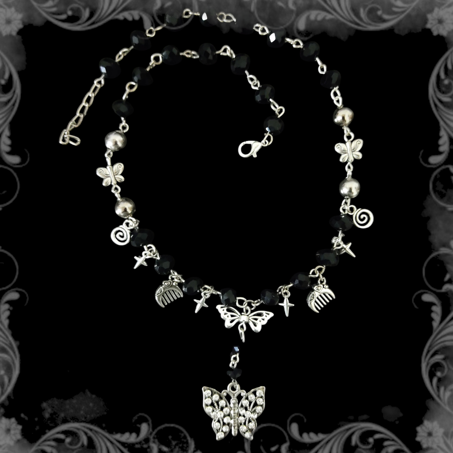 ⋆.ೃNyx Butterfly Necklace ࿔.𖥔 ݁