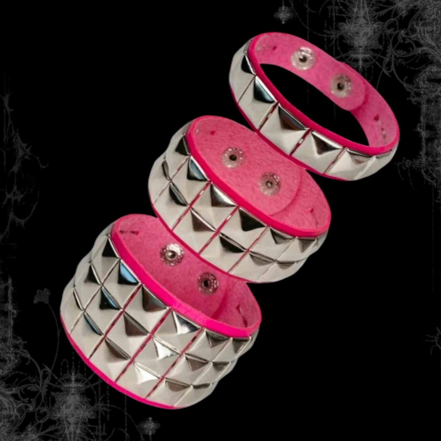 ཐི Studded Bracelets Set (rose pink) ཋྀ