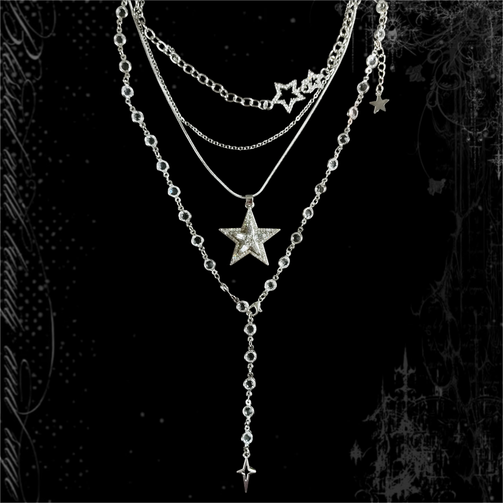 ཐི Stardust Three Layer Necklace ཋྀ