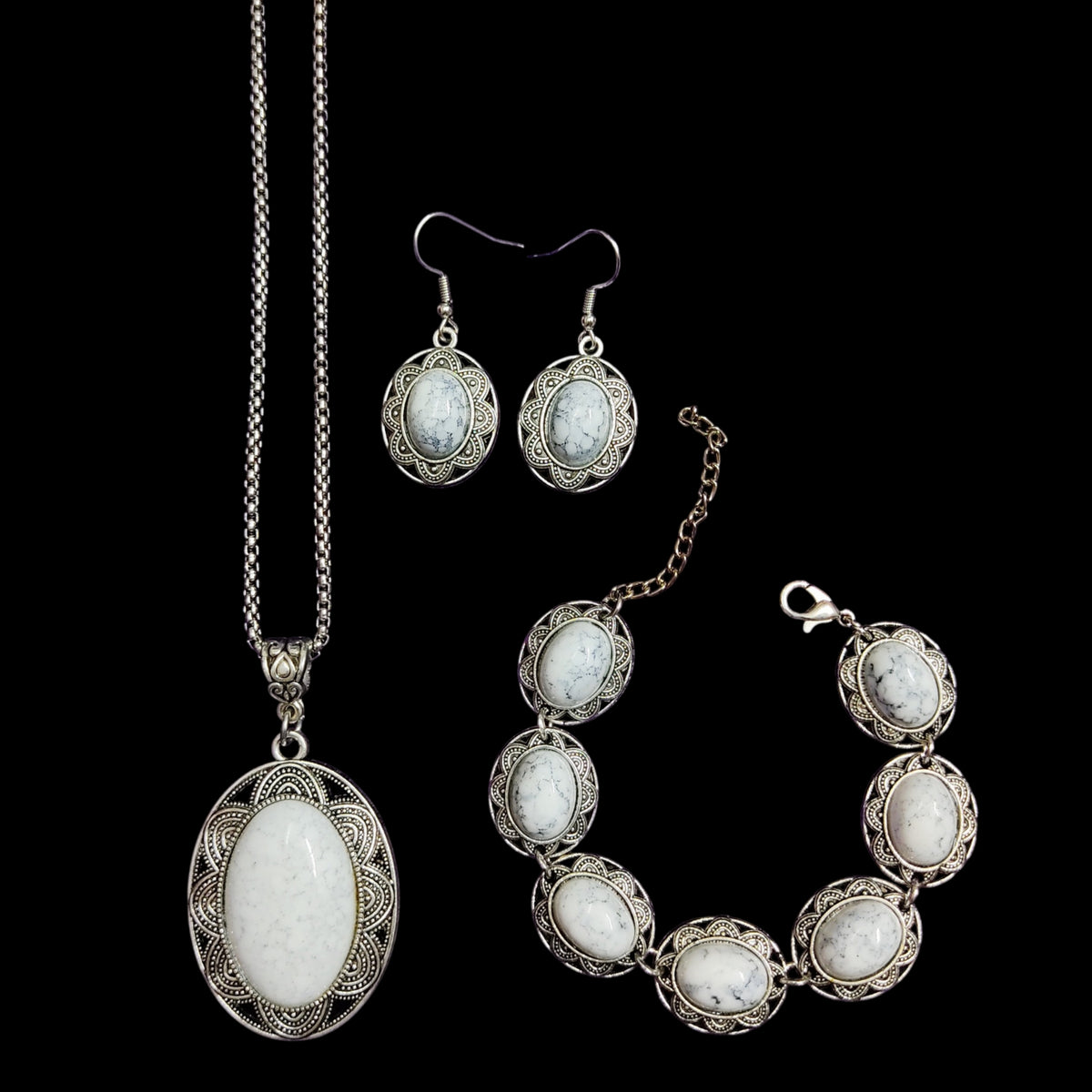 ཐི White Marble Set (3) ཋྀ