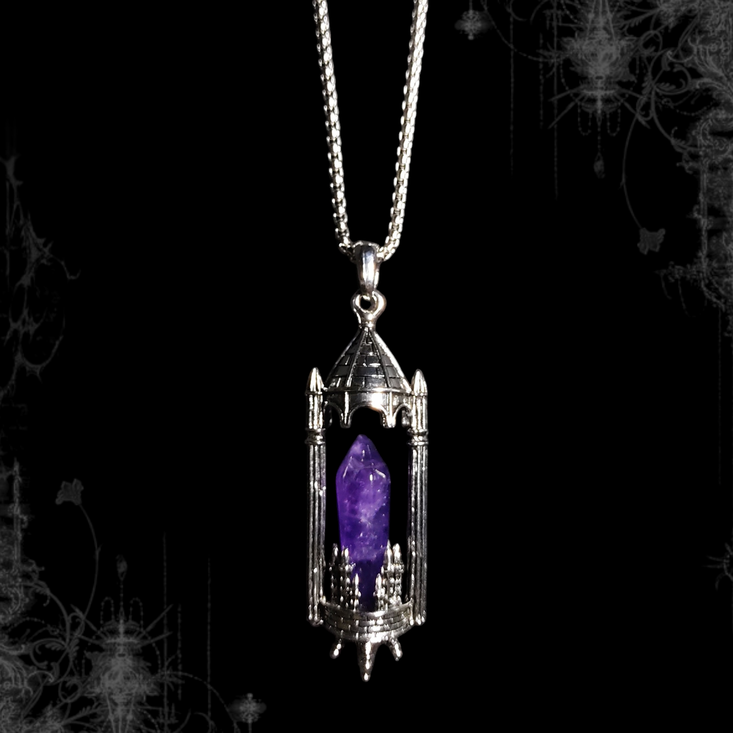 ཐི Gothic Crystal Necklace (purple)ཋྀ