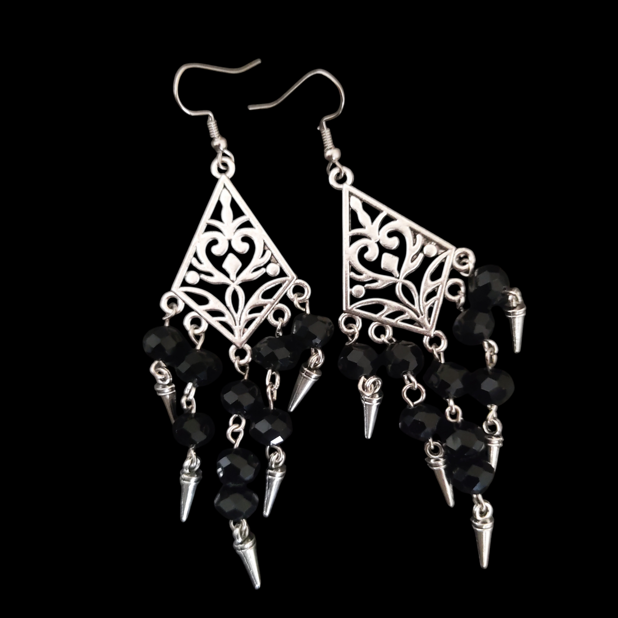 ⋆.ೃObsidian Jhumka࿔.𖥔 ݁