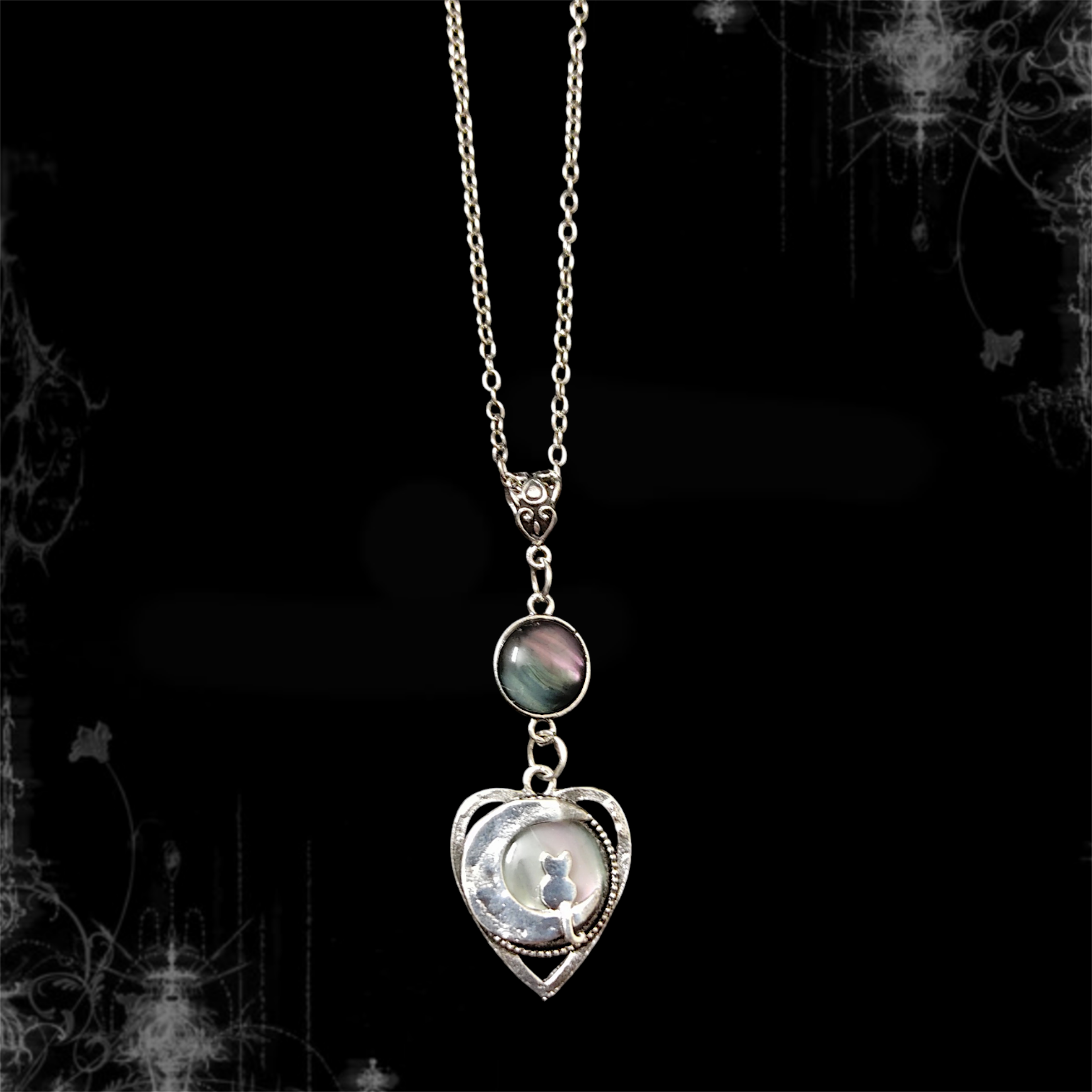 ཐི Moon Cat Necklace ཋྀ